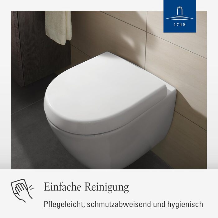 Сидіння для унітазу Villeroy & Boch Subway 2.0 Compact D-Form, білий альпійський глянцевий, з мікроліфтом, Duroplast, 9M68S101
