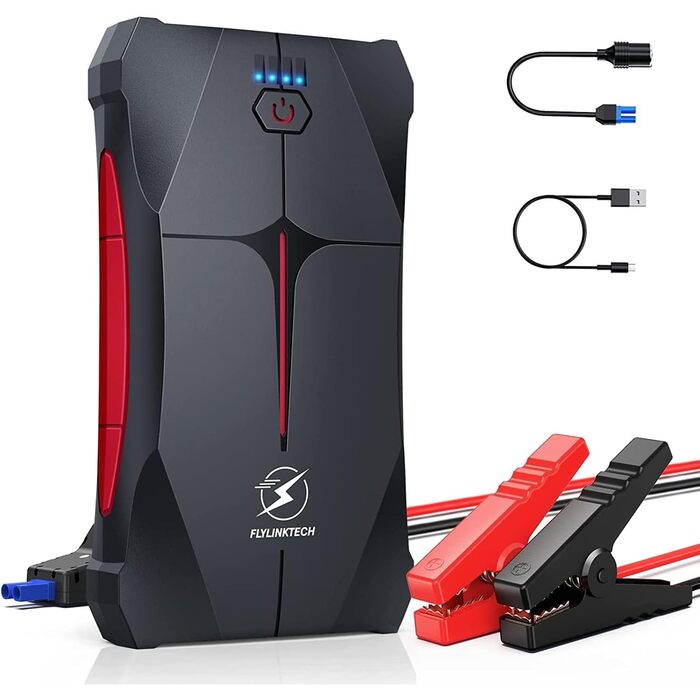 Powerbank для запуску авто FLYLINKTECH 4000A, 12V. Запуск до 9L бензину/8.5L дизеля. IP67, водонепроникний. LED, USB та USB-C.