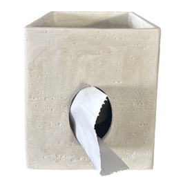 Декоративний чохол для коробки серветок Kleenex Hymmah, квадратний з підносом, бежевий — органайзер для тумірки, вітальні та офісу