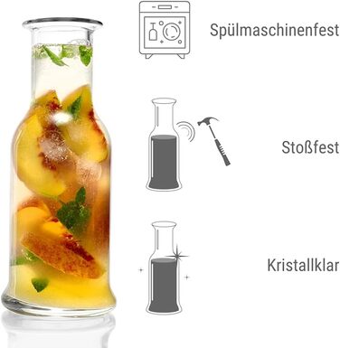 Набір скляних карасів Stölzle Lausitz Purity (6 шт.), 500 мл, прозорі — універсальні графини для води, лимонаду та вина, стійкі до ударів, підходять для посудомийки