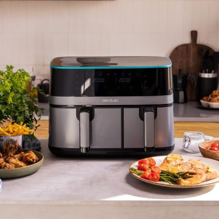 Аерофритюрниця Cecotec CecoFry Advance Double 9 л, 2850 Вт, цифрова, подвійна чаша, PerfectCook, для здорового харчування