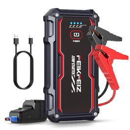 Бустер для автомобіля FEIKFEIZ Auto Starthilfe Powerbank 6000A, 26800mAh, пусковий пристрій для 12V акумуляторів (бензин та дизель до 8.0L) з USB-портом та LED-ліхтарем