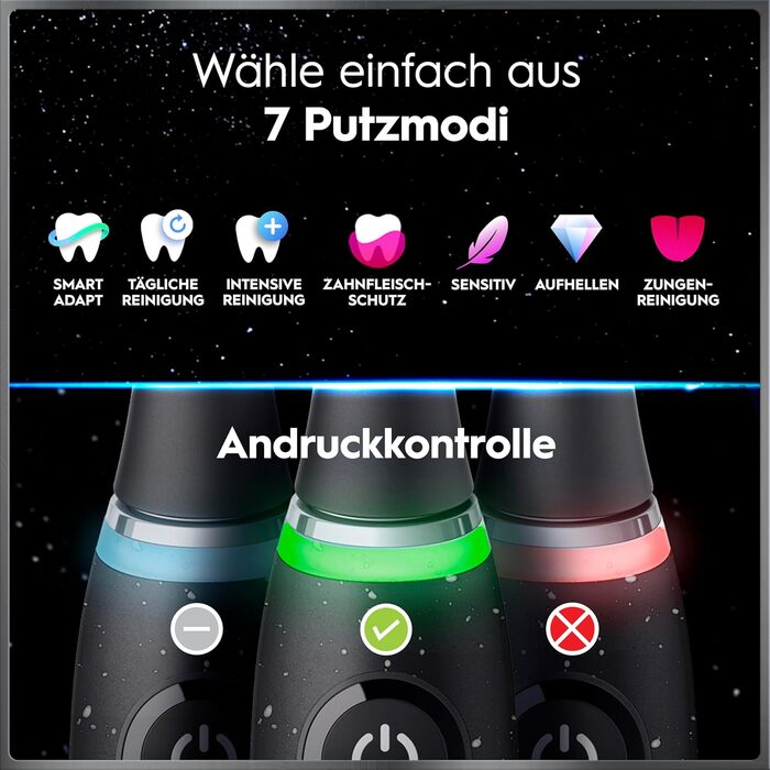 Електрична зубна щітка Oral-B iO Series 10 Cosmic Black, набір з 3 насадками (Probierset)