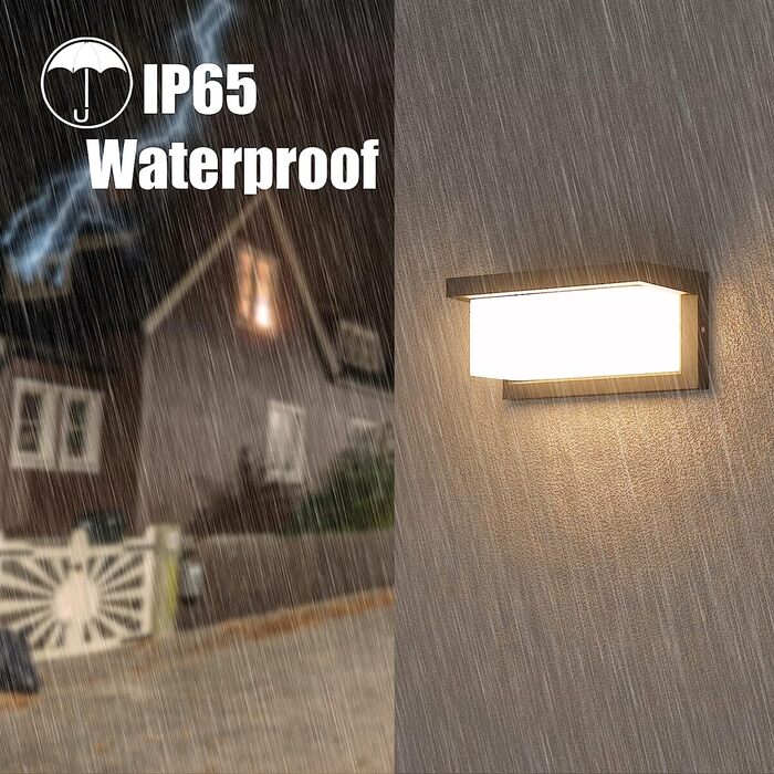 Klighten LED настінний світильник для вулиці, 2 шт, 3000K, IP65, алюмінієвий, чорний, для дому, саду та тераси