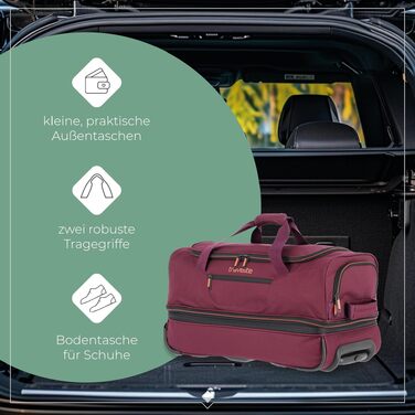 Дорожня сумка на колесах Travelite Basics Duffle L, 98-119 л, червоно-помаранчева (55 см)