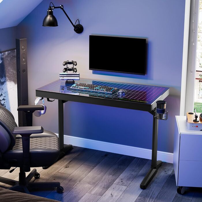 Ігровий стіл EUREKA ERGONOMIC RGB 110 см з підсвічуванням, 110 x 60 см