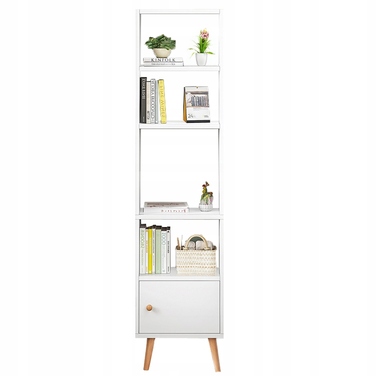 Стелаж Rebiko 50 x 180 x 30 см, білий, світлий дуб