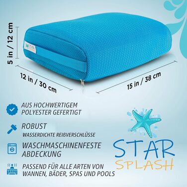 Подушка для ванни та джакузі Star Splash Whirlpool 38x30x12 см з антиковзким покриттям та вантаженими секціями