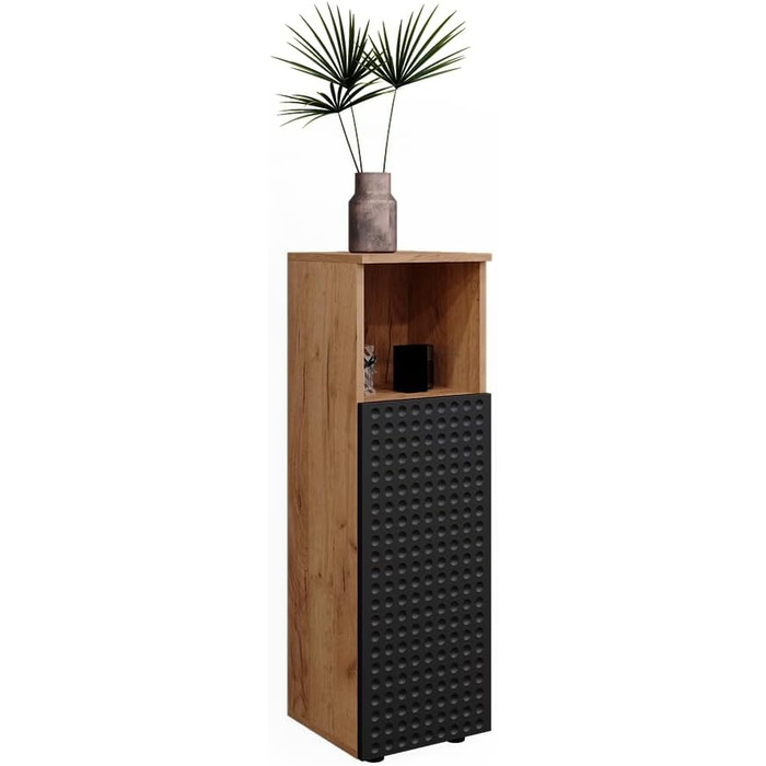 Середній шафа Vicco Irma, дуб золотий/антрацит, 30x95 см, шафа для ванної кімнати з полицями, антрацит з точками