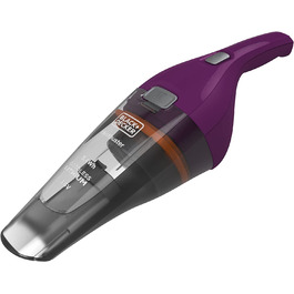 Акумуляторний ручний пилосос BLACK+DECKER Dustbuster 3.6В, безмішковий, бездротовий, широка насадка, знімний контейнер, зарядна станція з кріпленням на стіну, колір баклажан