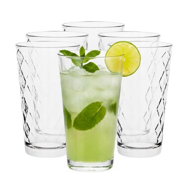 Набір склянок для води та коктейлів TREND FOR HOME Lotte 370 мл, 6 шт. - Longdrink, Highball, для соку, можна мити в посудомийній машині