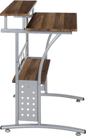Комп'ютерний стіл Flash Furniture з металу та МДФ, полицями, рустикальний горіх