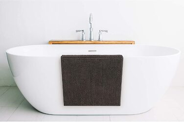 Килимок для ванної Blumtal 50x80 см, високий ворс, бежевий, сертифікат Oeko-TEX, антиковзкий, праний, килим для ванної кімнати