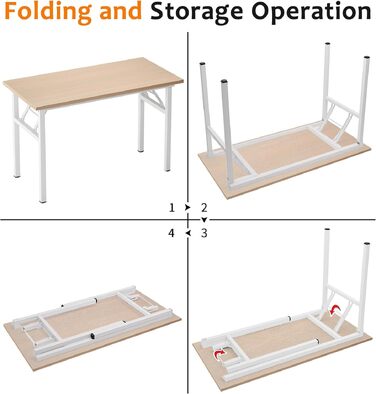 Розкладний письмовий стіл Sogesfurniture 100x60 см / 120x60 см для комп'ютера та офісу, дуб світлий / білий