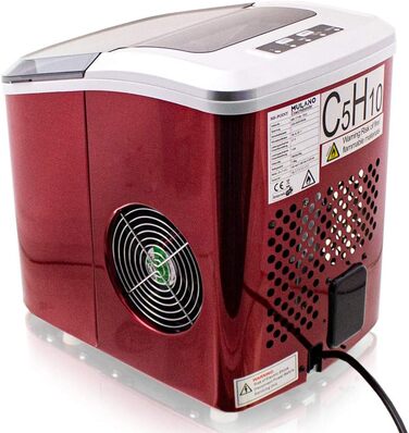 Льодогенератор нержавіюча сталь Ice Maker для дому червоний