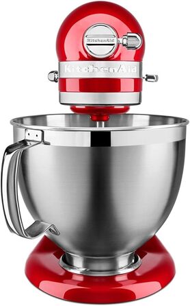 Кухонна машина KitchenAid Artisan — планетарний міксер з 2 чашами та 3 насадками з нержавіючої сталі, 4.8 л, колір: червоний (Liebesapfelrot)