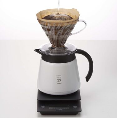Чайник Hario V60, 550 мл, білий, нержавіюча сталь/пластик
