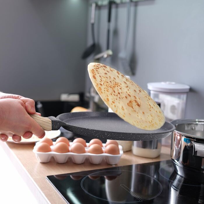 Млинцева пательня Joeji's Kitchen 26 см – антипригарна, індукційна, з м'якою бакелітовою ручкою, для млинців, омлетів, яєць, роти, тва