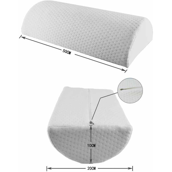 Подушка між ногами для сну на боці з ефектом пам'яті (Memory Foam), універсальна ортопедична подушка для колін, попереку та шиї, 50x20x10 см