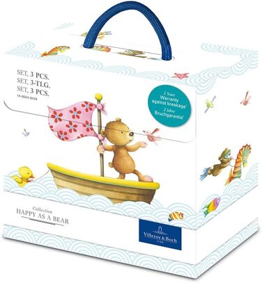 Набір дитячого посуду Villeroy & Boch Happy As A Bear (3 предмети) – білий/кольоровий, преміум-посуд