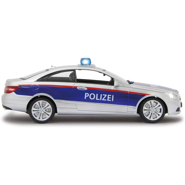Модель Mercedes-Benz E350 Coupe 1:16 JAMARA 410023, 2.4GHz, срібно-червоний, поліцейська, зі звуковими та світловими ефектами