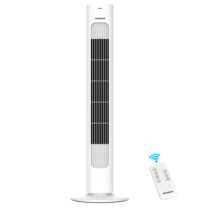 Вентилятор Tower Aigostar з пультом, 70° осциляція, таймер 7 год, 3 режими/швидкості, енергоефективний, 2 шт (1 шт)