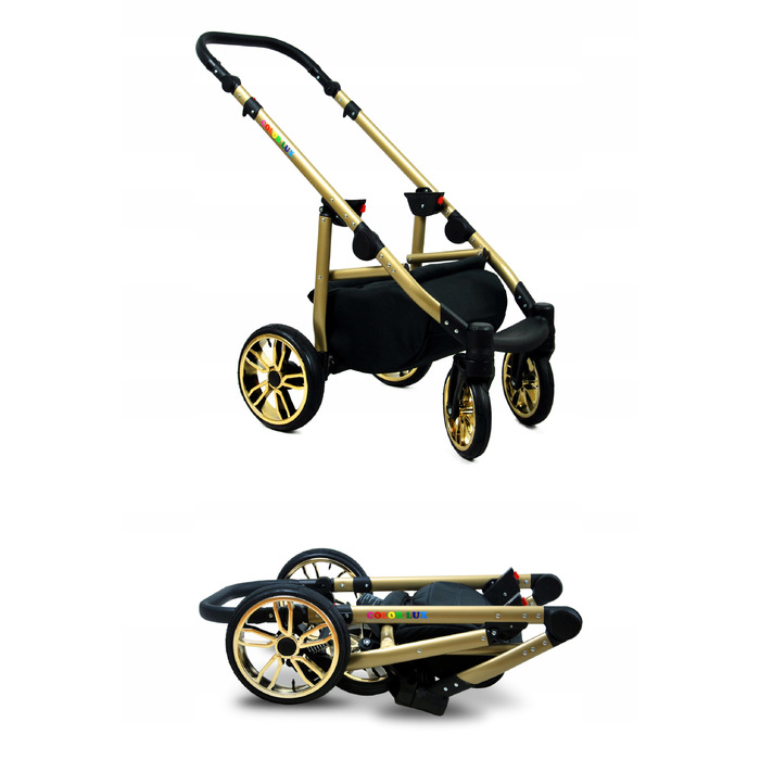 Дитячий візок 3в1 BabyLux Colorlux (люлька, прогулянкова коляска, автокрісло) з квітковим принтом