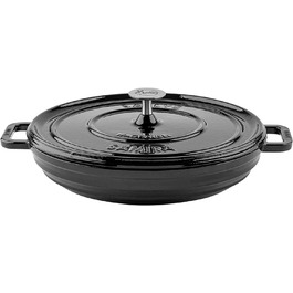 Чавунний казан Sallys 'Samira' Deluxe, 2,2 л, для всіх плит і духовки, до 250°C, чорний Fury Black Majolika, преміум-якість