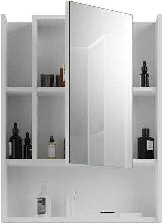 Дзеркальна шафа для ванної Homes&Jones Venice, біла, 60x77x17 см, без підсвічування, деревостружкова плита