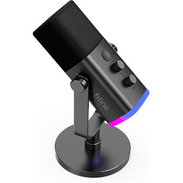 Ігровий мікрофон FIFINE XLR/USB для стрімінгу, подкастів, студії, динамічний, з кнопкою вимкнення звуку, сумісний з ПК, PS4/5, Mac, мікшерами та звуковими картами