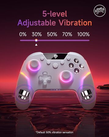 Бездротовий ігровий контролер EasySMX X20 для PC, Switch та смартфонів: RGB-підсвітка, Hall-ефекти, знімні стіки, механічні кнопки та 6-осьовий гіроскоп, білий