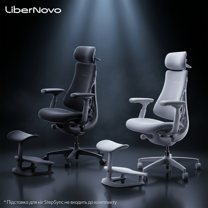 Крісло офісне ергономічне LiberNovo Omni Space Gray 48 см