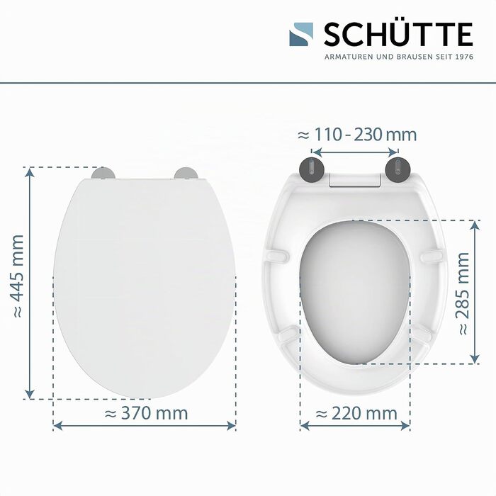 Сидіння для унітаза SCHÜTTE з мікроліфтом (Soft-Close), біле, матеріал Duroplast, Slim дизайн, витримує до 200 кг