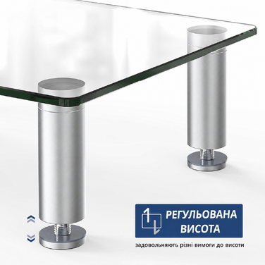 Підставка під монітор, ноутбук або телевізор FITUEYES, скляна, 38.5 x 24 x 7.5 см, витримує до 25 кг, 2 шт. (DT103803GC)