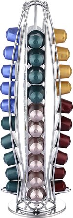Підставка-диспенсер для кавових капсул Nespresso EXZACT, 40 капсул, обертається на 360°, стійка, металева