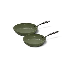Набір сковорідок Cook&Pan Induktion Dark Olive 24/28 см з керамічним антипригарним покриттям Greenshield (без PFAS та тефлону) - 2 шт.