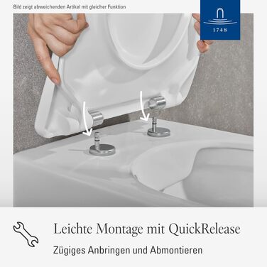 Сидіння для унітаза Villeroy & Boch Universal овальне, біле глянцеве, з мікроліфтом (м'яке закриття), знімне, ударостійкий дюропласт, оригінальна запчастина 8M94S101