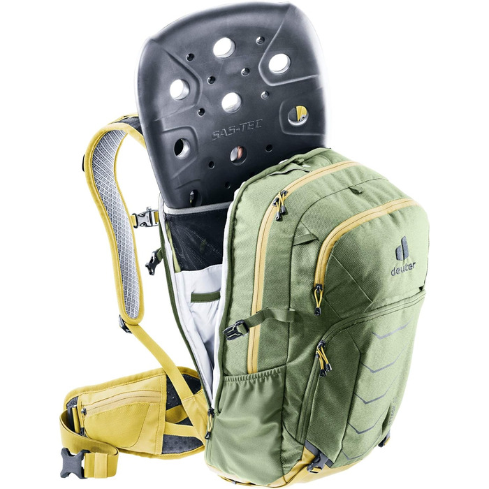 Велорюкзак Deuter Attack 20 із захистом, 20 л, хакі-куркума