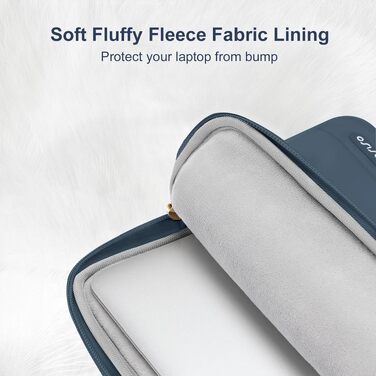 Захисний чохол-сумка для ноутбука MOSISO Puffy 15 дюймів, м'який чохол для ноутбука, колір Haze Blue