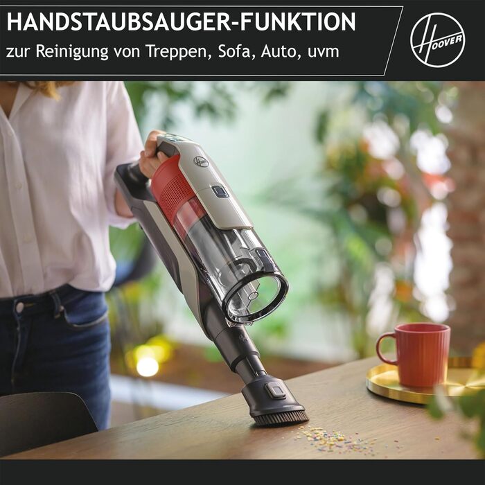 Бездротовий пилосос Hoover HF9 HOME з акумулятором, до 120 м², потужний, без мішка, антизаплутуюча насадка з LED-підсвіткою для всіх типів підлог