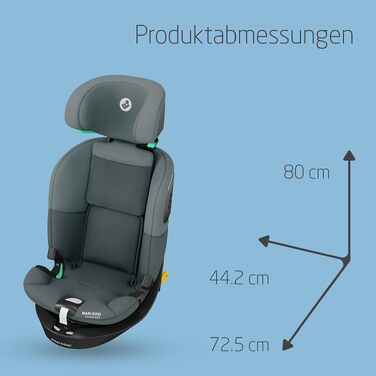 Дитяче автокрісло Maxi-Cosi Emerald 360 S i-Size з ISOFIX, для дітей від 40 до 150 см (Tonal Graphite)