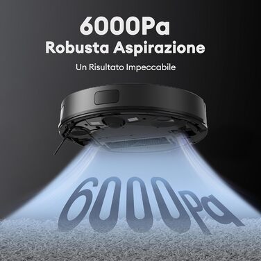 Робот-пилосос Ultenic з функцією миття 6000Pa, LiDAR навігація, 3-в-1, 150 хв роботи, керування через додаток, для шерсті тварин, килимів та твердих підлог D10