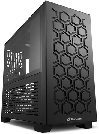 Корпус для ПК Sharkoon MS-Y1000 Black Micro-ATX, чорний, для ігрових та офісних комп'ютерів