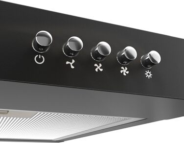 Витяжка кухонна CIARRA CBCB6906D 60 см, вбудована плоска, клас A++, продуктивність 391 м³/h, LED-підсвічування, режим рециркуляції та відводу, чорна