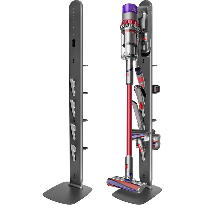 Підставка для пилососа Dyson Gen5, V16, V15, V12, V11, V10, V8, V7, V6 — металевий тримач для аксесуарів без свердління, темно-сірий