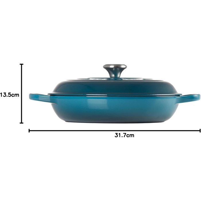 Гусятниця Le Creuset Signature з чавуну, кругла, 30 см, 3,5 л, для всіх типів плит (індукція), колір Deep Teal