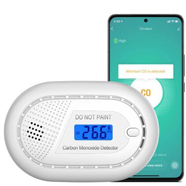 Розумний датчик чадного газу Aroha Smart Connect Wi-Fi (Tuya, Smart Life) з батареєю на 10 років, детектор CO для Smart Home