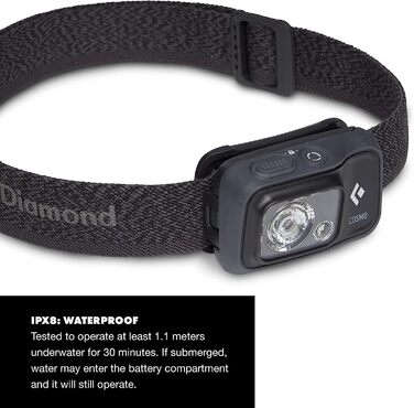 Налобний ліхтар Black Diamond Cosmo 350, унісекс, графітовий, універсальний розмір