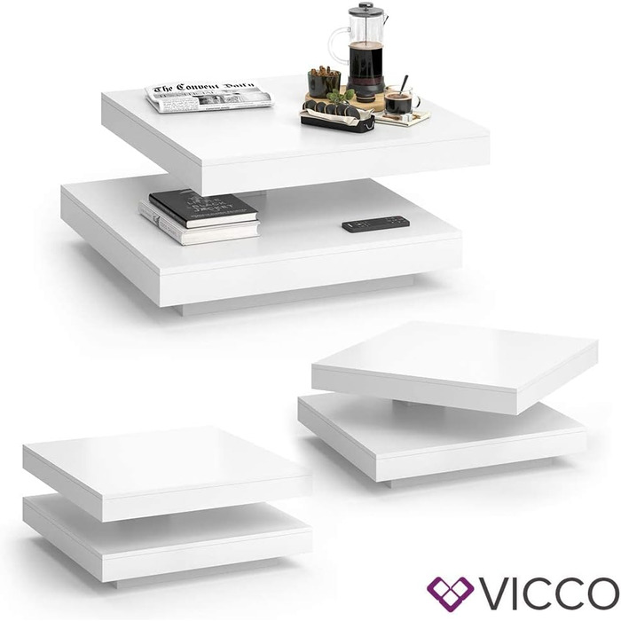 Журнальний стіл Vicco Elias білий 70x34 см