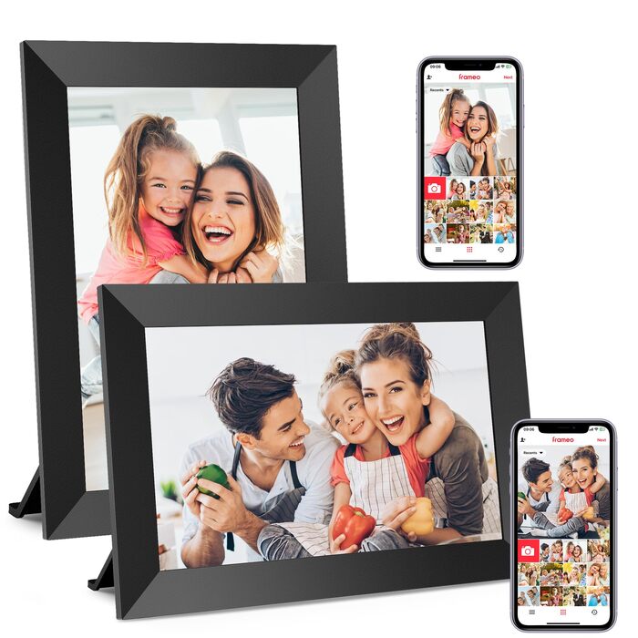 Цифрова фоторамка Frameo WLAN (набір 2 шт), 10.1 дюйма, IPS Touchscreen 1280x800, 32GB пам'яті, з автоматичним поворотом та віддаленою передачею фото